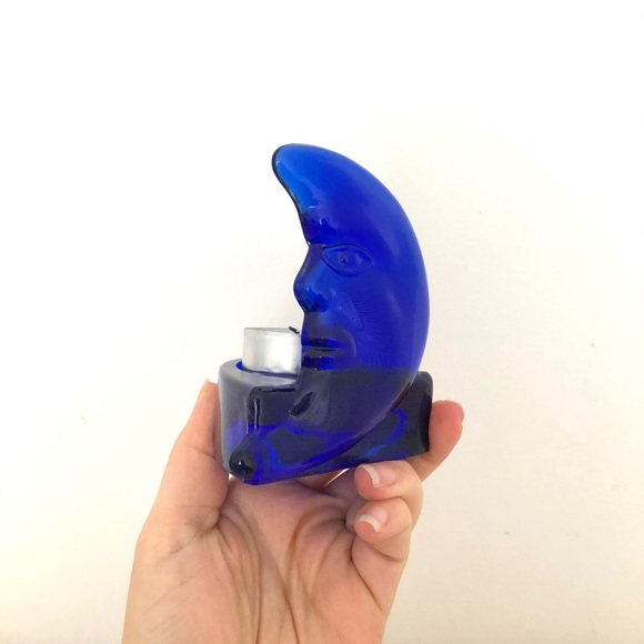 Cobalt Blue Moon Tea Light Candle Holders 🌙 - Picture 1 of 7